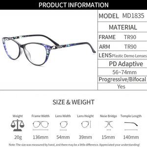 Fashion Women Cat Eye Glasses Frame Ultralight Plastic TR90 Female Myopia Prescription Spectacles Frames MD1835