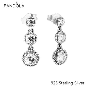 925 Sterling Silver Eternal Elegance Drop Earrings For Women Original Jewelry Making Anniversary Gift