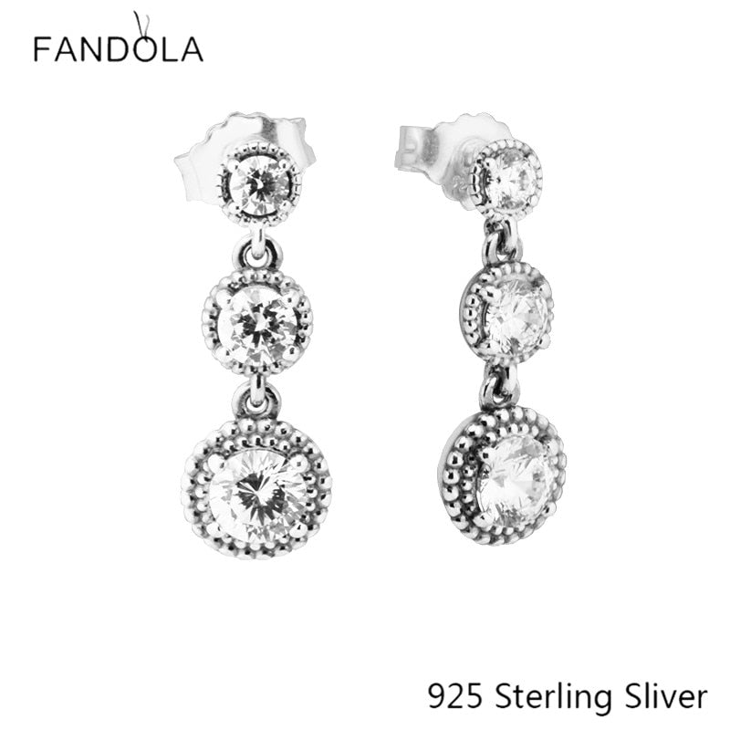 925 Sterling Silver Eternal Elegance Drop Earrings For Women Original Jewelry Making Anniversary Gift