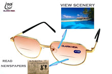 Load image into Gallery viewer, =CLARA VIDA= TWO pairs full rim bifocal Brown lens At near or far men women reading glasses+1.0 +1.5 +2.0 +2.5 +3.0 +3.5 +4.0