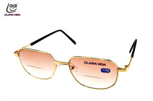 Load image into Gallery viewer, =CLARA VIDA= TWO pairs full rim bifocal Brown lens At near or far men women reading glasses+1.0 +1.5 +2.0 +2.5 +3.0 +3.5 +4.0