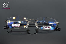 Load image into Gallery viewer, CLARA VIDA rimless frameless quality 12 layers coated silver rigid with case reading glasses+1.0 +1.5 +2.0 +2.5 +3.0 +3.5 +4.0