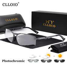 Load image into Gallery viewer, CLLOIO 20232 Aluminum Photochromic Sunglasses Men Polarized Day Night Driving Glasses Anti-Glare Rimless Chameleon Glasses UV