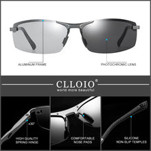 Load image into Gallery viewer, CLLOIO 20232 Aluminum Photochromic Sunglasses Men Polarized Day Night Driving Glasses Anti-Glare Rimless Chameleon Glasses UV