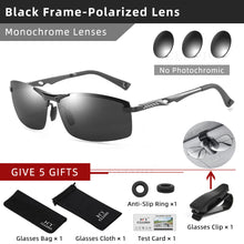 Load image into Gallery viewer, CLLOIO 20232 Aluminum Photochromic Sunglasses Men Polarized Day Night Driving Glasses Anti-Glare Rimless Chameleon Glasses UV