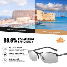 Load image into Gallery viewer, CLLOIO 20232 Aluminum Photochromic Sunglasses Men Polarized Day Night Driving Glasses Anti-Glare Rimless Chameleon Glasses UV