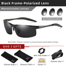 Load image into Gallery viewer, CLLOIO Aluminum Photochromic Sunglasses Men Polarized Day Night Driving Chameleon Glasses Anti-Glare Change Color Sun Glasses UV