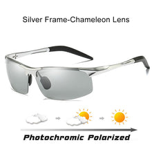 Load image into Gallery viewer, CLLOIO Aluminum Photochromic Sunglasses Men Polarized Day Night Driving Chameleon Glasses Anti-Glare Change Color Sun Glasses UV