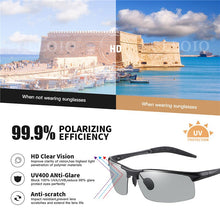 Load image into Gallery viewer, CLLOIO Aluminum Photochromic Sunglasses Men Polarized Day Night Driving Chameleon Glasses Anti-Glare Change Color Sun Glasses UV