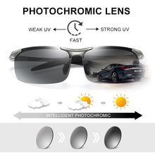 Load image into Gallery viewer, CLLOIO Aluminum Photochromic Sunglasses Men Polarized Day Night Driving Chameleon Glasses Anti-Glare Change Color Sun Glasses UV