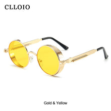 Load image into Gallery viewer, CLLOIO Classic Gothic Steampunk Sunglasses Men Women Round Glasses Vintage Sun Glasses  Metal Frame UV400