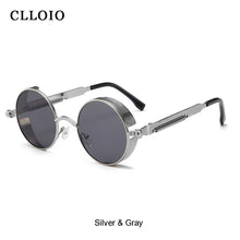 Load image into Gallery viewer, CLLOIO Classic Gothic Steampunk Sunglasses Men Women Round Glasses Vintage Sun Glasses  Metal Frame UV400