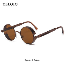 Load image into Gallery viewer, CLLOIO Classic Gothic Steampunk Sunglasses Men Women Round Glasses Vintage Sun Glasses  Metal Frame UV400