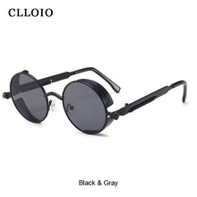 Load image into Gallery viewer, CLLOIO Classic Gothic Steampunk Sunglasses Men Women Round Glasses Vintage Sun Glasses  Metal Frame UV400