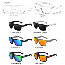 Carica l'immagine nel visualizzatore di Gallery, CLLOIO Square Polarized Sunglasses Men Women Classic Outdoor Sports Sun Glasses Fishing Travel Colorful Goggles UV400