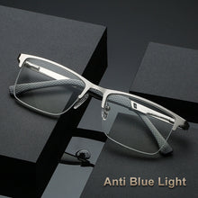 Load image into Gallery viewer, CLLOIO Progressive Multifocus Reading Glasses Men Business Anti Blue Light Presbyopic Glasses Spring Hinge Diopters Eyewear