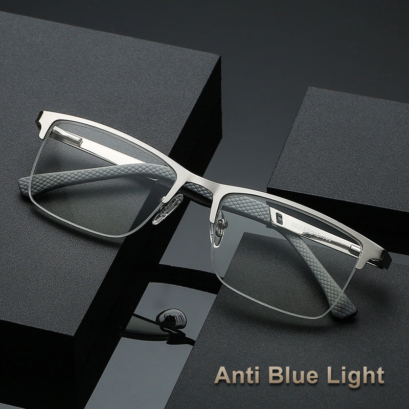 CLLOIO Progressive Multifocus Reading Glasses Men Business Anti Blue Light Presbyopic Glasses Spring Hinge Diopters Eyewear