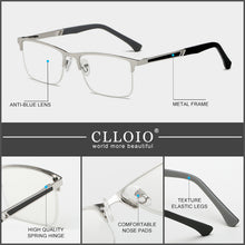 Load image into Gallery viewer, CLLOIO Progressive Multifocus Reading Glasses Men Business Anti Blue Light Presbyopic Glasses Spring Hinge Diopters Eyewear