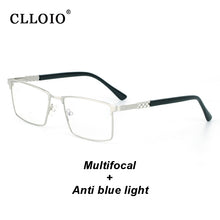 Load image into Gallery viewer, CLLOIO Progressive Multifocus Reading Glasses Men Business Anti Blue Light Presbyopic Glasses Spring Hinge Diopters Eyewear