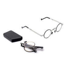 Load image into Gallery viewer, CLLOIO Round Folding Reading Glasses Men Women Anti Blue Light Presbyopia Glasses Portable Design Readers Eyewear With Case