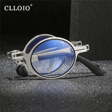 Load image into Gallery viewer, CLLOIO Round Folding Reading Glasses Men Women Anti Blue Light Presbyopia Glasses Portable Design Readers Eyewear With Case