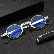 Load image into Gallery viewer, CLLOIO Round Folding Reading Glasses Men Women Anti Blue Light Presbyopia Glasses Portable Design Readers Eyewear With Case