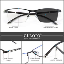 Load image into Gallery viewer, CLLOIO Photochromic Reading Glasses Men Progressive Multifocal Anti Blue Light Reading Glasses TR90 Hyperopia Presbyopia Glasses