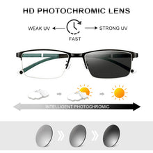 Load image into Gallery viewer, CLLOIO Photochromic Reading Glasses Men Progressive Multifocal Anti Blue Light Reading Glasses TR90 Hyperopia Presbyopia Glasses