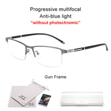 Load image into Gallery viewer, CLLOIO Photochromic Reading Glasses Men Progressive Multifocal Anti Blue Light Reading Glasses TR90 Hyperopia Presbyopia Glasses