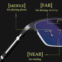 Load image into Gallery viewer, CLLOIO Photochromic Reading Glasses Men Progressive Multifocal Anti Blue Light Reading Glasses TR90 Hyperopia Presbyopia Glasses