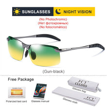 Carica l&#39;immagine nel visualizzatore di Gallery, CLLOIO Photochromic Sunglasses Men Polarized Metal Rimless Day and Night Driving Glasses Chameleon Anti-Glare Fishing Sunglasses