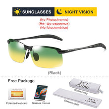 Carica l&#39;immagine nel visualizzatore di Gallery, CLLOIO Photochromic Sunglasses Men Polarized Metal Rimless Day and Night Driving Glasses Chameleon Anti-Glare Fishing Sunglasses