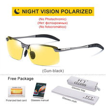 Carica l&#39;immagine nel visualizzatore di Gallery, CLLOIO Photochromic Sunglasses Men Polarized Metal Rimless Day and Night Driving Glasses Chameleon Anti-Glare Fishing Sunglasses