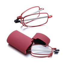 Load image into Gallery viewer, CLLOIO Portable Folding Reading Glasses With Case Men Women Anti Blue Light Telescopic Presbyopia Eyeglasses Elderly Glasses