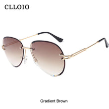 Load image into Gallery viewer, CLLOIO Rimless Sunglasses Women  Brand Designer Sun Glasses Gradient Shades Cutting Lens Ladies Frameless Metal Eyeglasses