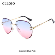 Load image into Gallery viewer, CLLOIO Rimless Sunglasses Women  Brand Designer Sun Glasses Gradient Shades Cutting Lens Ladies Frameless Metal Eyeglasses