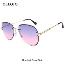 Load image into Gallery viewer, CLLOIO Rimless Sunglasses Women  Brand Designer Sun Glasses Gradient Shades Cutting Lens Ladies Frameless Metal Eyeglasses