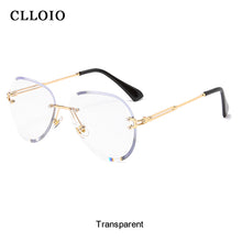 Load image into Gallery viewer, CLLOIO Rimless Sunglasses Women  Brand Designer Sun Glasses Gradient Shades Cutting Lens Ladies Frameless Metal Eyeglasses