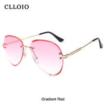 Load image into Gallery viewer, CLLOIO Rimless Sunglasses Women  Brand Designer Sun Glasses Gradient Shades Cutting Lens Ladies Frameless Metal Eyeglasses
