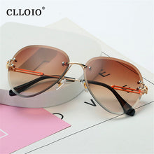 Load image into Gallery viewer, CLLOIO Rimless Sunglasses Women  Brand Designer Sun Glasses Gradient Shades Cutting Lens Ladies Frameless Metal Eyeglasses