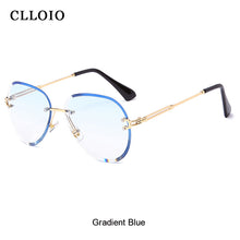 Load image into Gallery viewer, CLLOIO Rimless Sunglasses Women  Brand Designer Sun Glasses Gradient Shades Cutting Lens Ladies Frameless Metal Eyeglasses