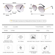 Load image into Gallery viewer, CLLOIO Rimless Sunglasses Women  Brand Designer Sun Glasses Gradient Shades Cutting Lens Ladies Frameless Metal Eyeglasses