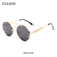 Load image into Gallery viewer, CLLOIO Round Steampunk Sunglasses Men Vintage Rimless Sun Glasses For Women Metal Punk Sun Glasses Elastic Temples Lentes De Sol