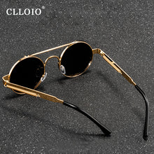 Load image into Gallery viewer, CLLOIO Round Steampunk Sunglasses Men Vintage Rimless Sun Glasses For Women Metal Punk Sun Glasses Elastic Temples Lentes De Sol