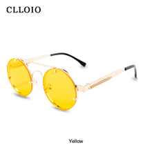 Load image into Gallery viewer, CLLOIO Round Steampunk Sunglasses Men Vintage Rimless Sun Glasses For Women Metal Punk Sun Glasses Elastic Temples Lentes De Sol