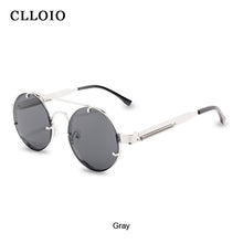 Load image into Gallery viewer, CLLOIO Round Steampunk Sunglasses Men Vintage Rimless Sun Glasses For Women Metal Punk Sun Glasses Elastic Temples Lentes De Sol
