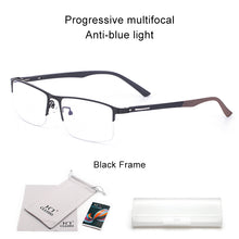 Load image into Gallery viewer, CLLOIO TR90 Progressive Multifocal Reading Glasses Men Semi-rimless Anti Blue Light Glasses Women Ultralight Presbyopic Eyewear
