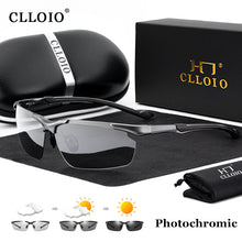 Load image into Gallery viewer, CLLOIO  Aluminum Polarized Photochromic Sunglasses Men Rimless Day Night Driving Glasses Anti-Glare Chameleon Eyewear