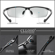 Load image into Gallery viewer, CLLOIO  Aluminum Polarized Photochromic Sunglasses Men Rimless Day Night Driving Glasses Anti-Glare Chameleon Eyewear