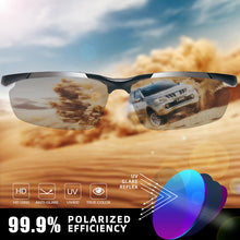 Load image into Gallery viewer, CLLOIO  Aluminum Polarized Photochromic Sunglasses Men Rimless Day Night Driving Glasses Anti-Glare Chameleon Eyewear